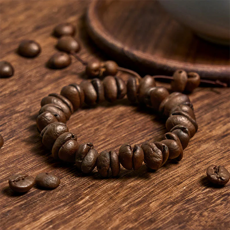 Buddha Stones Handmade Natural Coffee Beans Bracelet