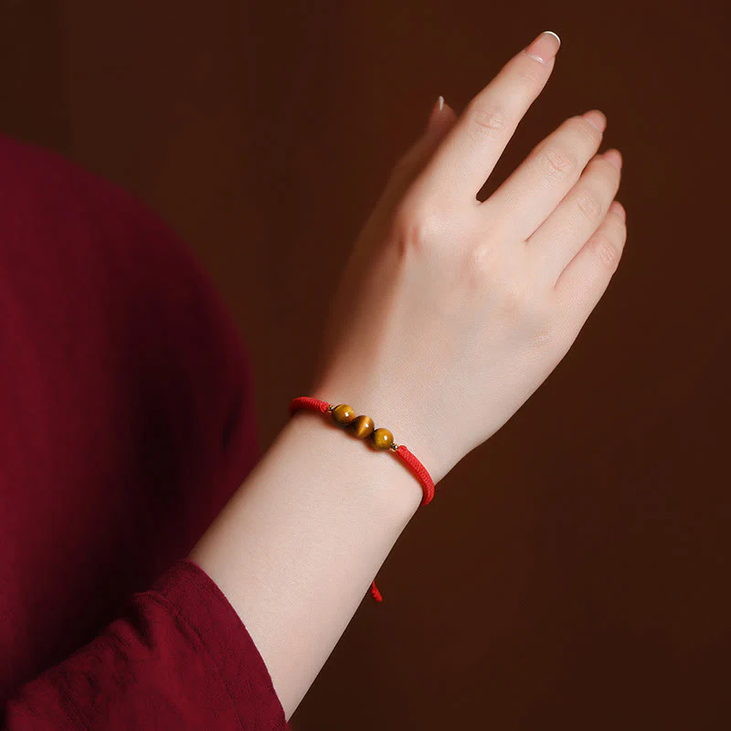 Buddha Stones Handmade Tiger Eye Bead Luck Protection Rope Bracelet