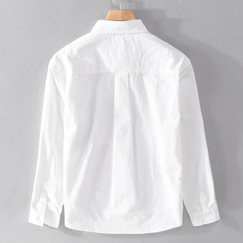 Buddha Stones Spring Daily Line Patchwork Design Lapel Men's Long Sleeve Cotton Linen Shirt With Pockets