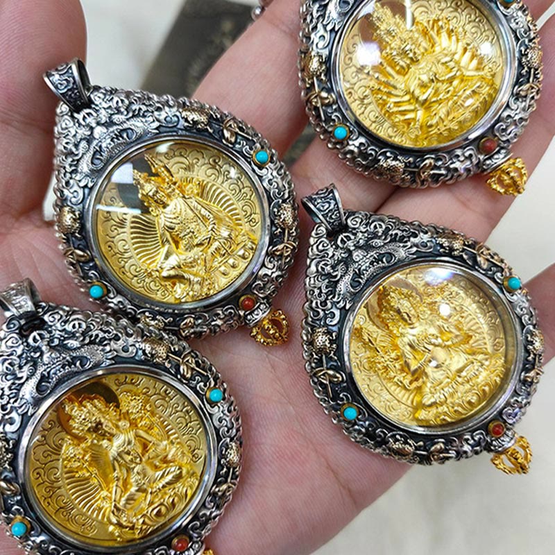 Buddha Stones Chinese Zodiac Natal Buddha Thangka Nine Palaces Eight Diagrams Wealth Rotatable Necklace Pendant