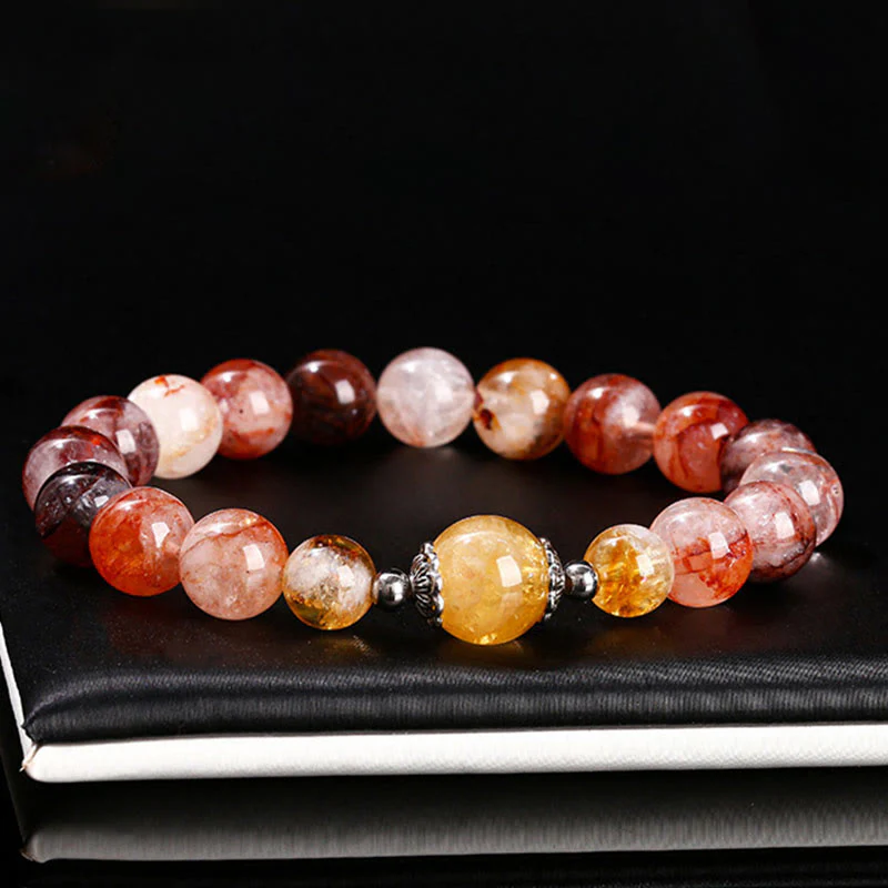Buddha Stones Natural Red Hematoid Quartz Beads Balance Bracelet