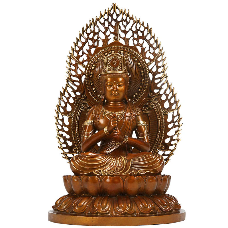 Buddha Stones Tathagata Buddha Figurine Serenity Copper Statue Home Offering Decoration