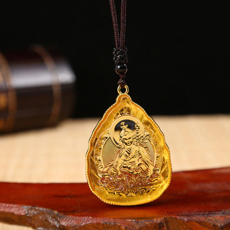 Buddha Stones Tibetan Buddha Liuli Crystal Serenity Necklace Pendant