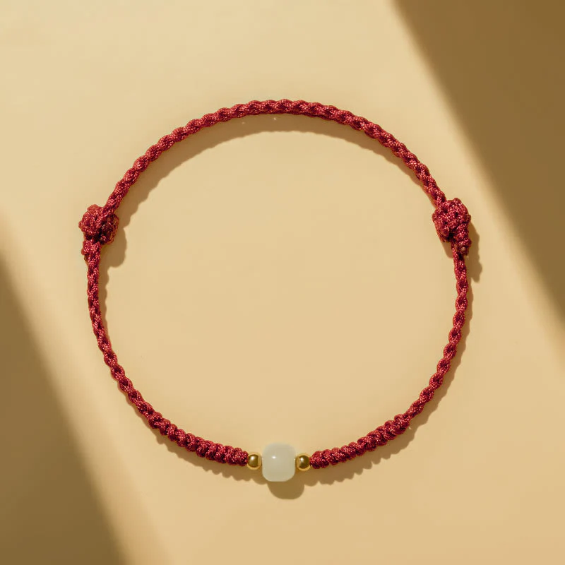 Buddha Stones Handcrafted Jade Lucky Bead Abundance Braided Bracelet