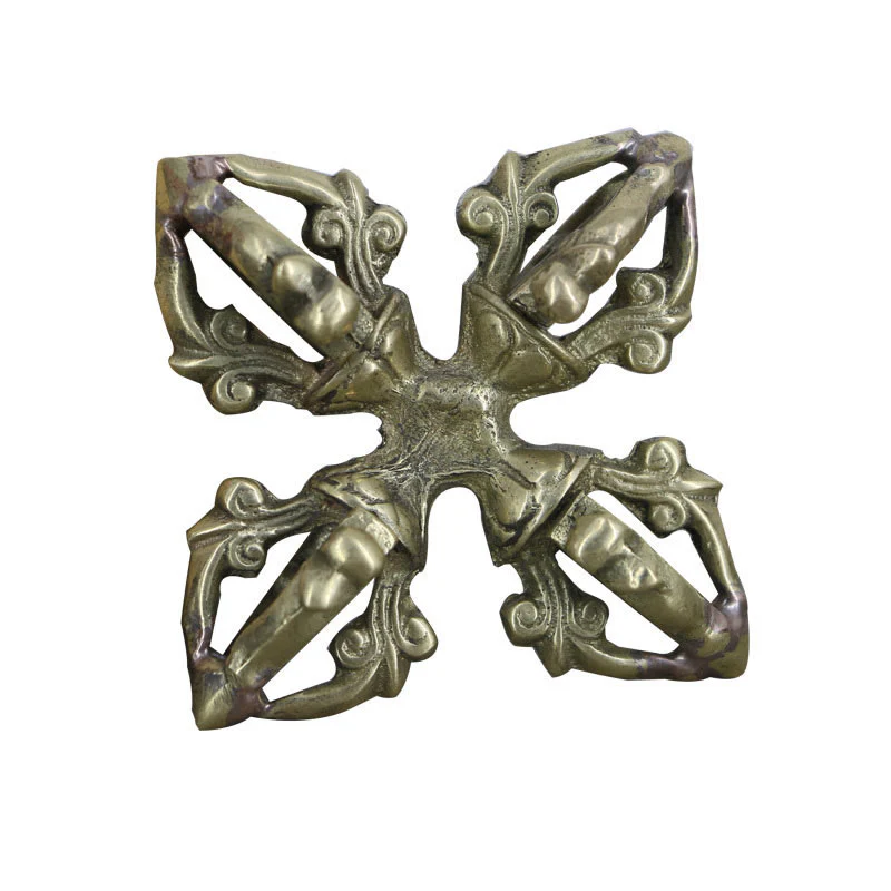 Buddha Stones Nepal Handmade 5 Prong Double Dorje Copper Strength Vajra