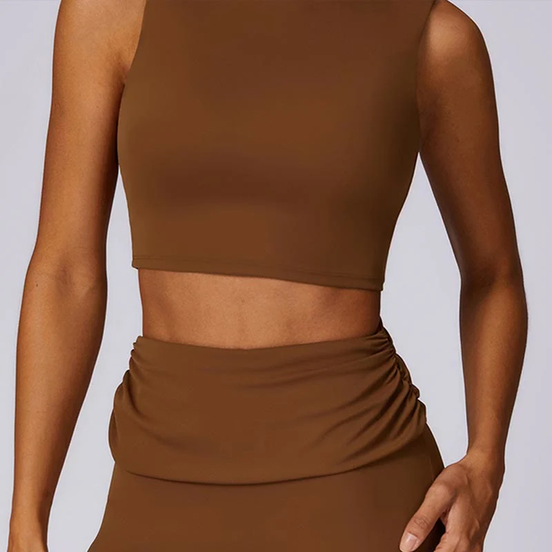 Buddha Stones Sleeveless Backless Strap Tank Top Bra Flared Pants Sports Fitness Yoga