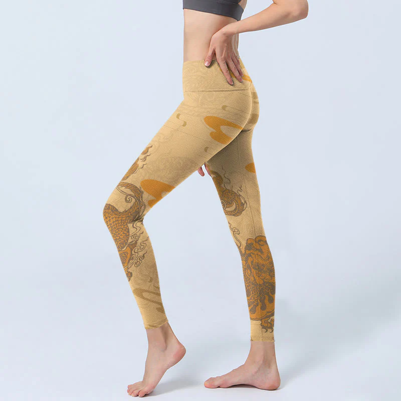 Buddha Stones PiXiu Clouds Pattern Gym Leggings Women's Yoga Pants