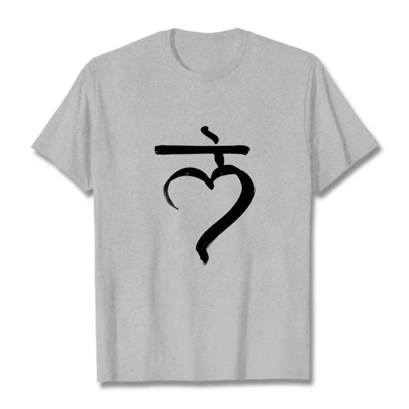 Buddha Stones Casual Lam Mantra Sanskrit Cotton Tee T-shirt