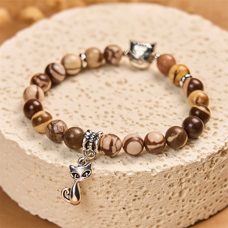 Buddha Stones Zebra Jasper Agate Bead Positive Bracelet