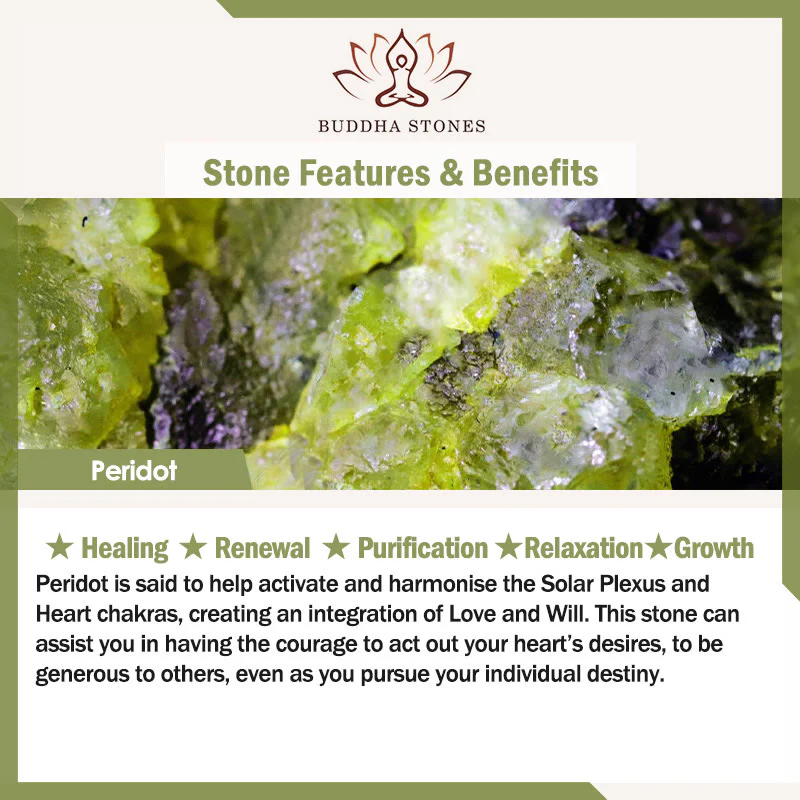 Buddha Stones Natural Peridot Irregular Blocks Peace Bracelet