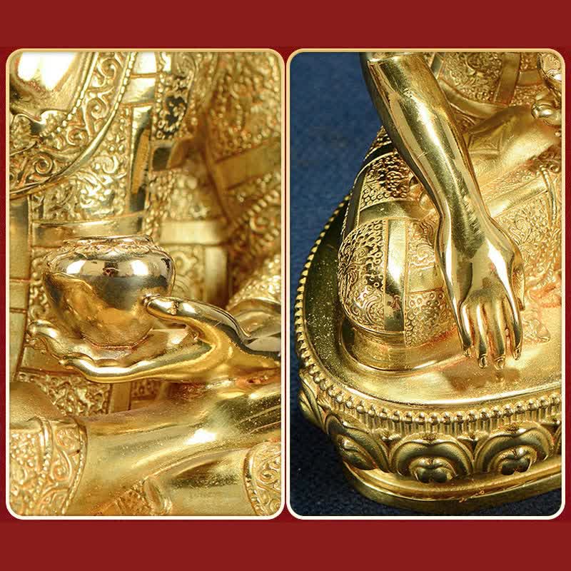 Buddha Stones Buddha Shakyamuni Figurine Enlightenment Copper Statue Home Offering Decoration
