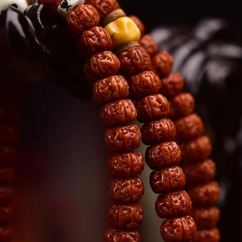 Buddha Stones 108 Beads Rudraksha Bodhi Seed Wealth Tassel Mala