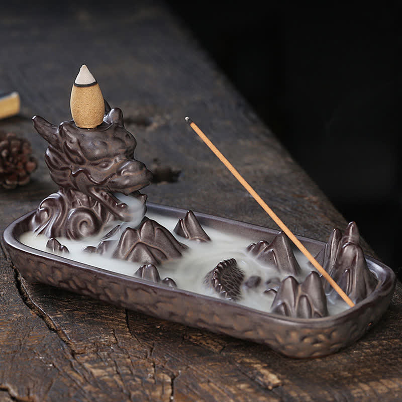 Dragon Mountain Strength Ceramic Incense Burner Decoration (Extra 35% Off | USE CODE: FS35)