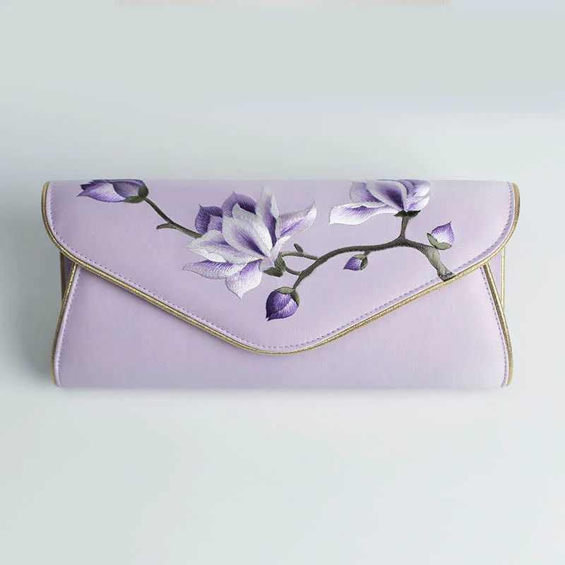 Buddha Stones Magnolia Su Embroidery Wedding Shopping Purse Handbag Crossbody Bag