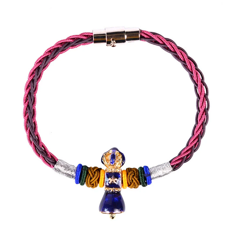 Buddha Stones Tibetan Handmade Dorje Vajra Strength Eight Threads String Bracelet