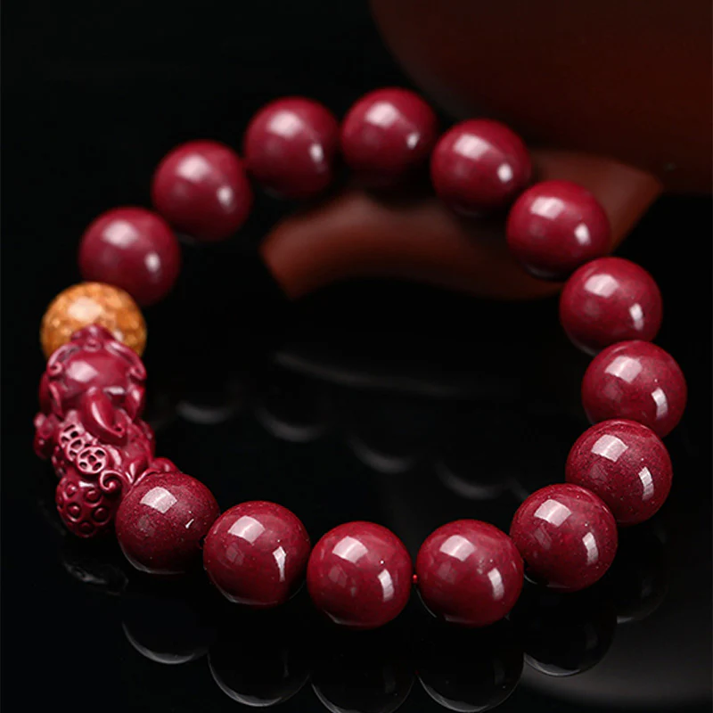 Buddha Stones Tibetan Cinnabar Pixiu Calm Bracelet