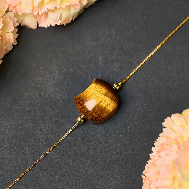 Buddha Stones 925 Sterling Silver Cat Tiger Eye Protection Bracelet