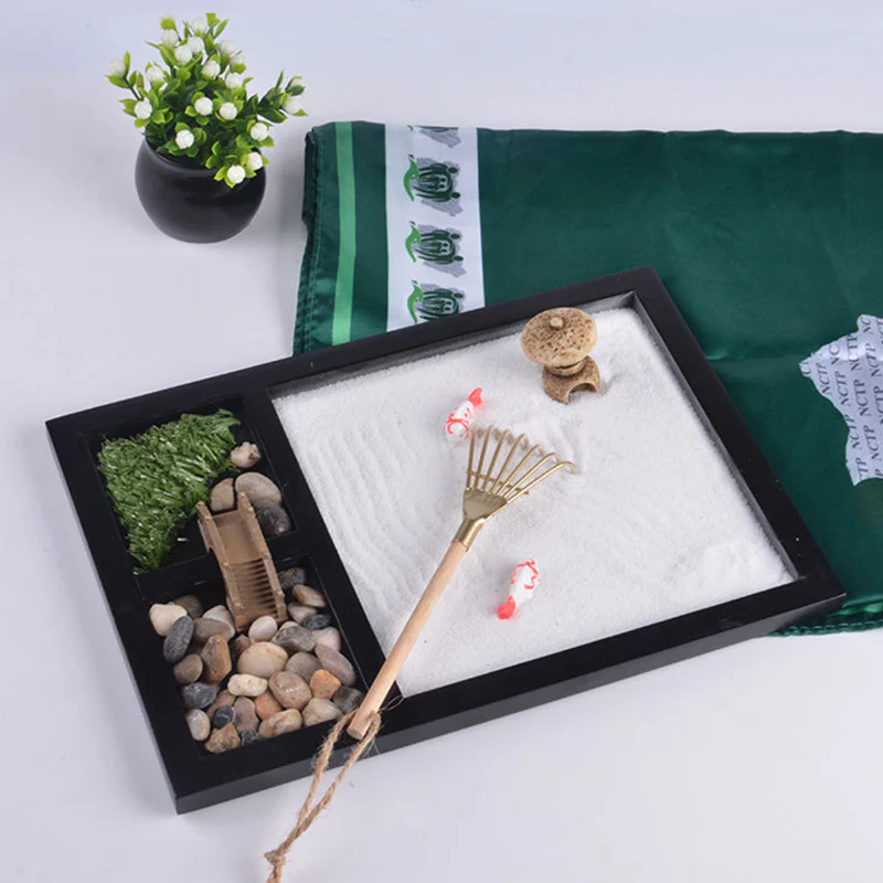 Buddha Stones Koi Fish Small Bridge Calm Peace Meditation Zen Garden Decoration