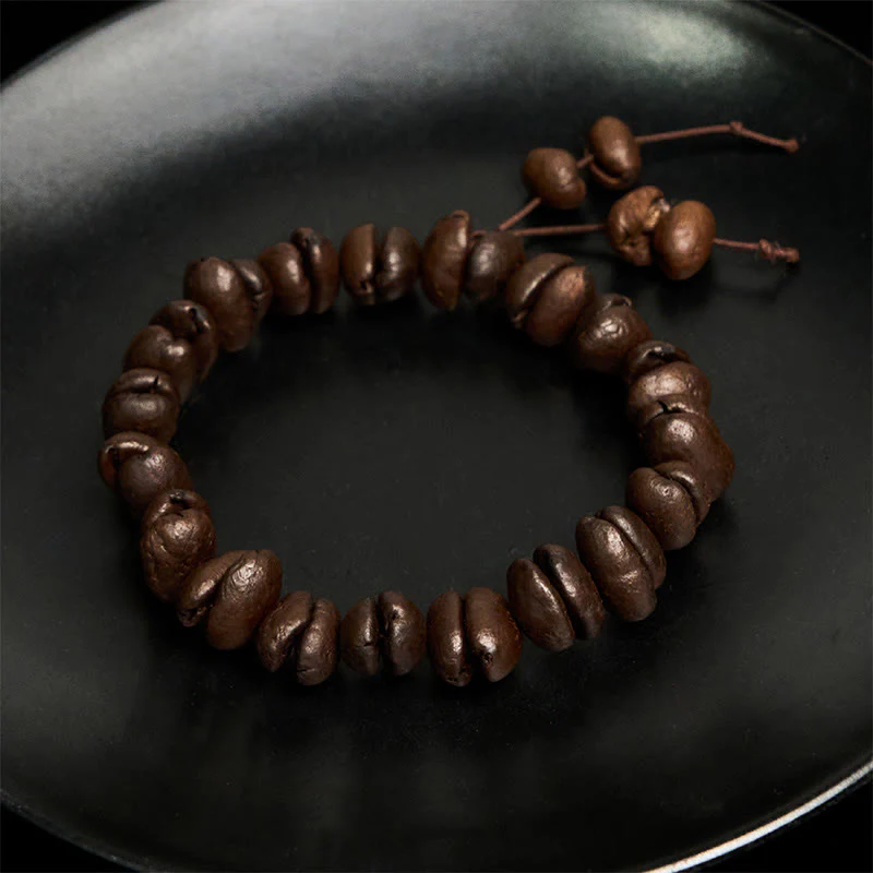 Buddha Stones Handmade Natural Coffee Beans Bracelet