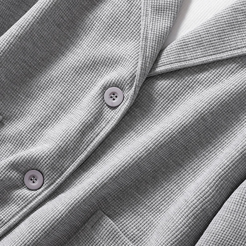 Buddha Stones Plain Lapel Women's Cotton Jacket With Pockets