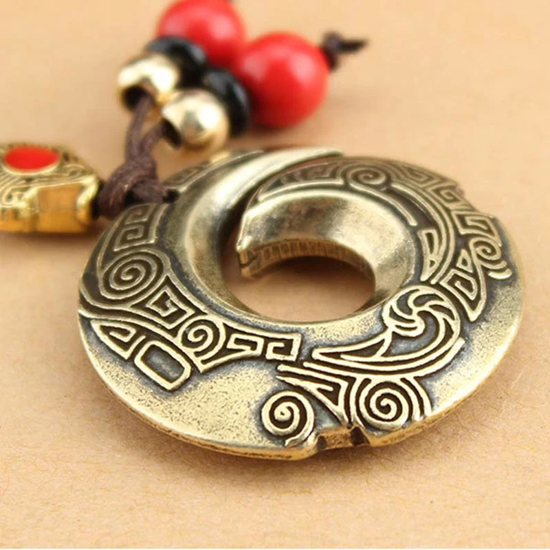 Buddha Stones Good Luck Fortune Copper Wealth Key Chain