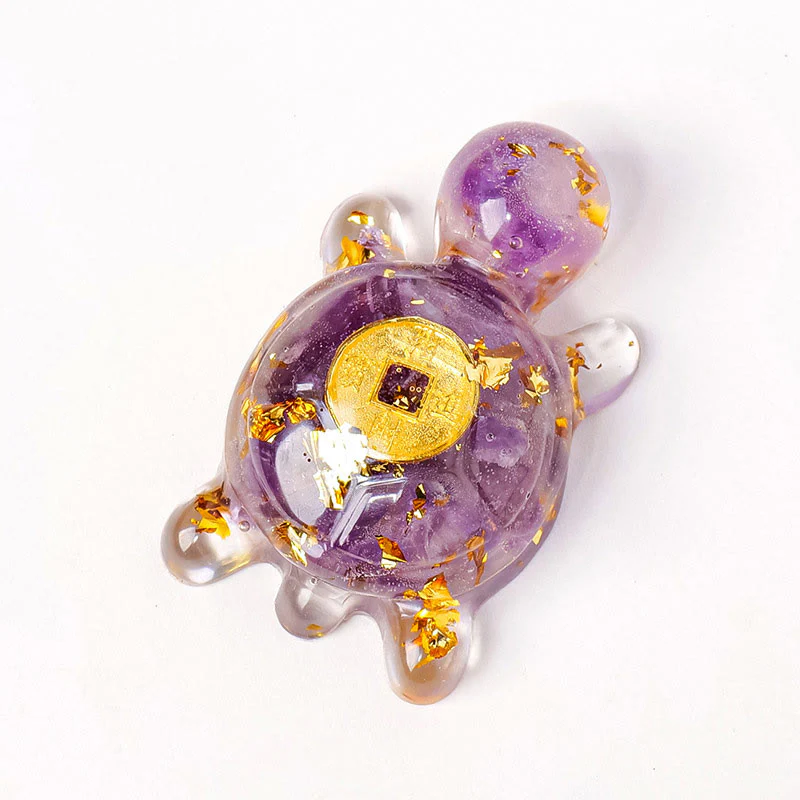 Buddha Stones Small Various Crystal Green Aventurine Amethyst Turtle Copper Coins Luck Home Decoration