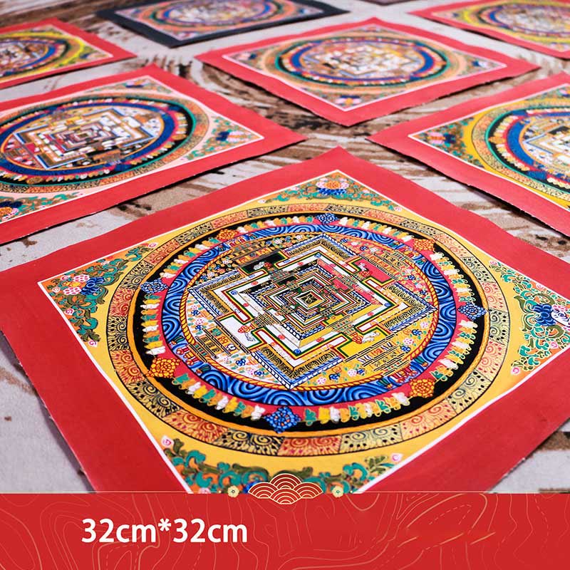 Buddha Stones Tibetan Handmade Thangka Mandala Painting Blind Box Random Color Pattern