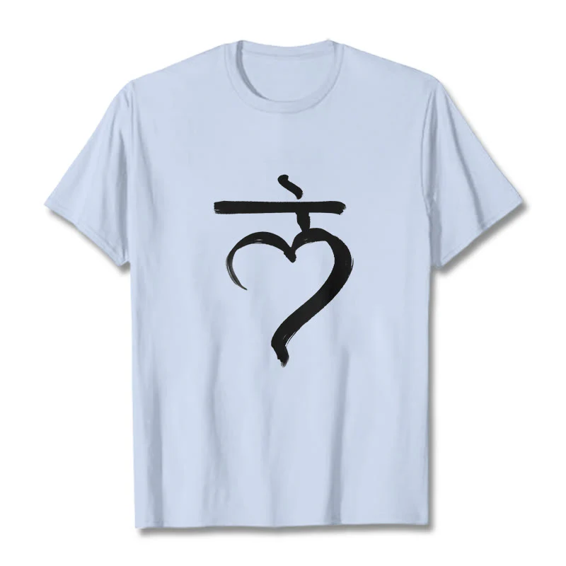 Buddha Stones Casual Lam Mantra Sanskrit Cotton Tee T-shirt