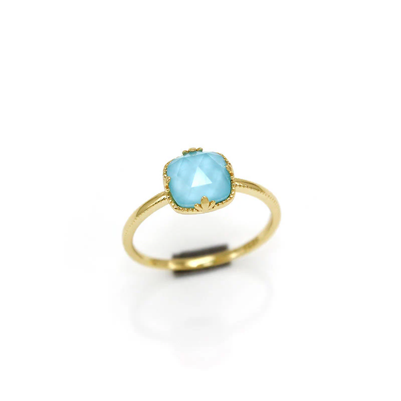 Buddha Stones 925 Sterling Silver Plated Gold Turquoise Protection Ring Earrings Necklace Pendant Set