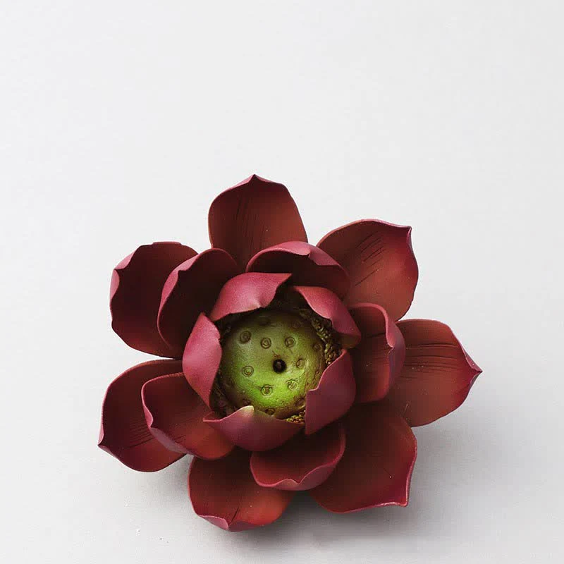 Buddha Stones Tibetan Lotus Positive Peace Incense Burner Decoration