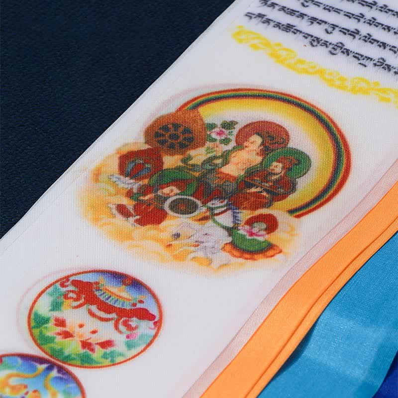 Buddha Stones Tibetan Eight Auspicious Symbols Lucky Arrow Home Decoration Prayer Flag