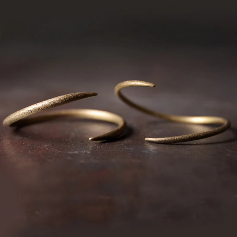 Buddha Stones Simple Design Copper Luck Adjustable Cuff Bracelet