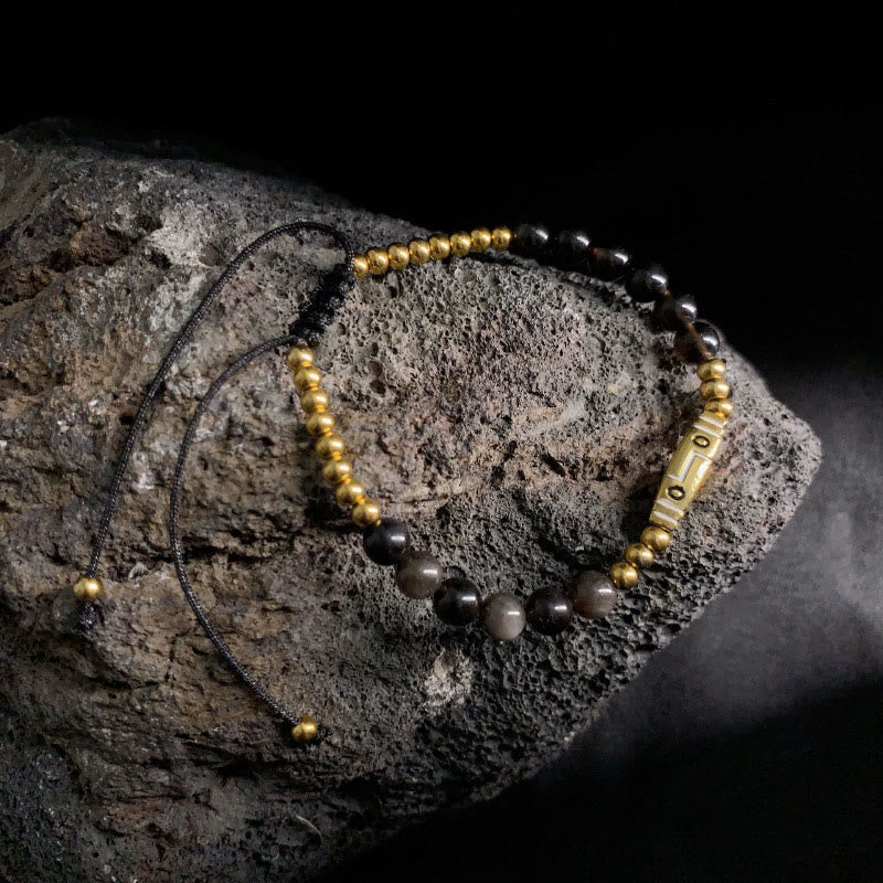 Buddha Stones Cute Bone Pattern Tiger Eye Courage Beads Bracelet