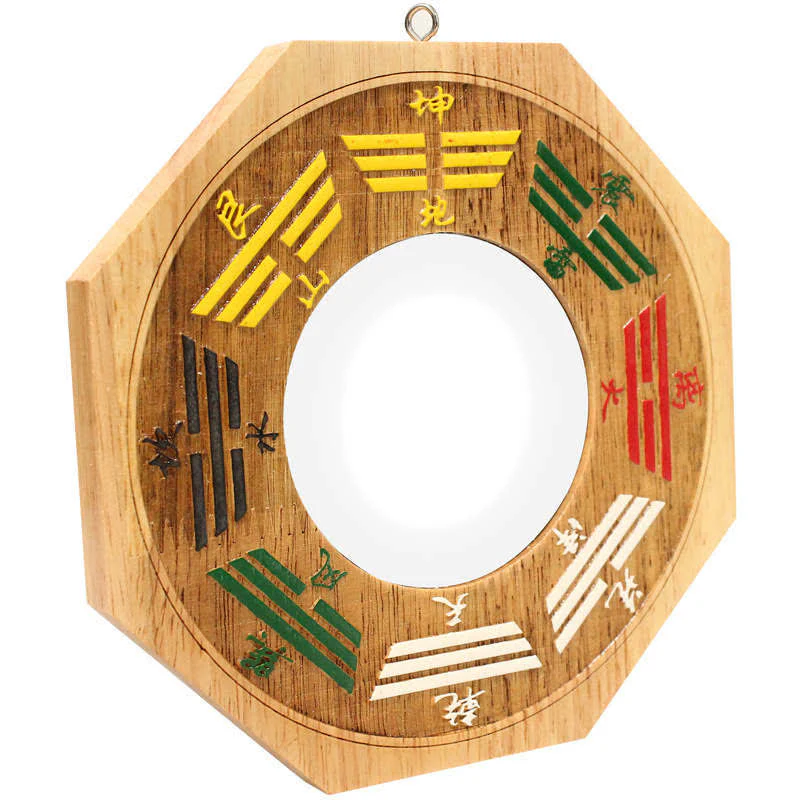 Buddha Stones Feng Shui Bagua Map Peach Wood Balance Energy Map Mirror