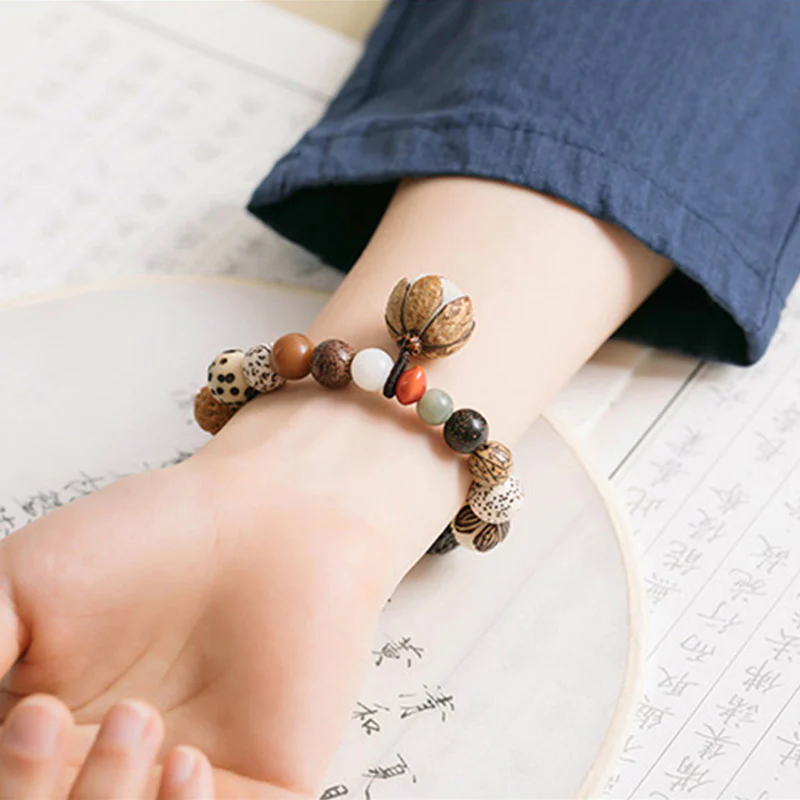 Buddha Stones Bodhi Seed Lotus Wisdom Peace Wrist Mala Bracelet
