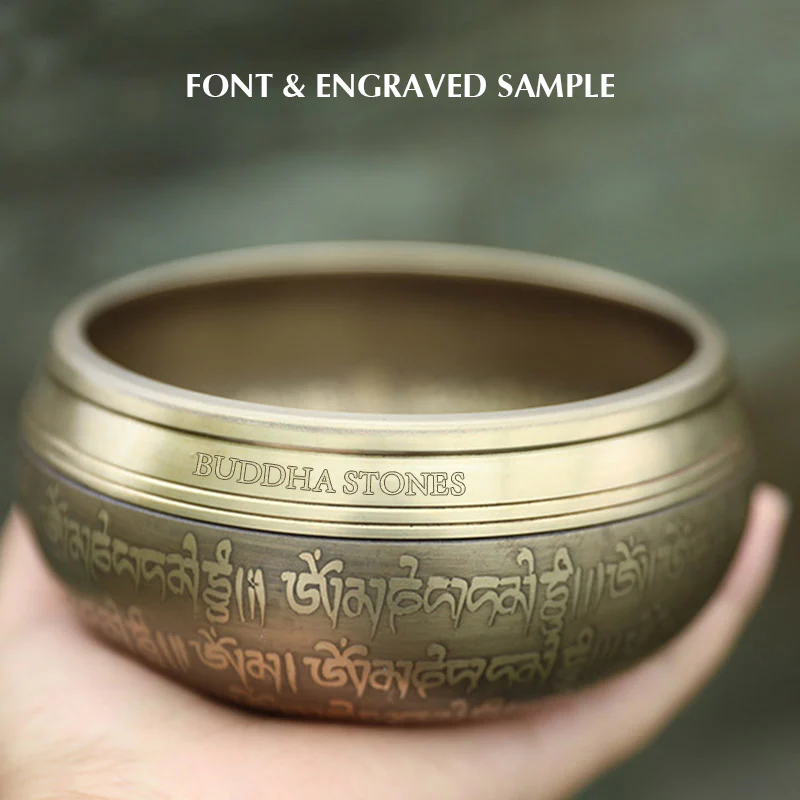 Buddha Stones Tibetan Sound Bowl Handcrafted for Focus and Meditation Peaceful Happiness Singing Bowl Set