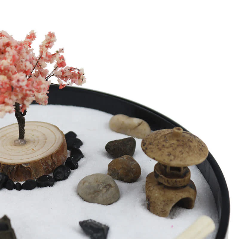 Buddha Stones Tree Small Bridge Landscape Meditation Calm Zen Garden Decoration