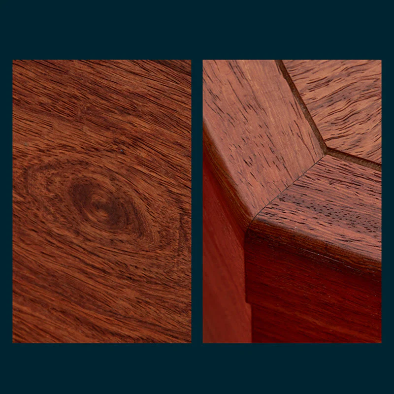 Buddha Stones Retro Handmade Floral Pattern Rosewood Jewelry Storage Box Lockable Wooden Gift Organizer Box