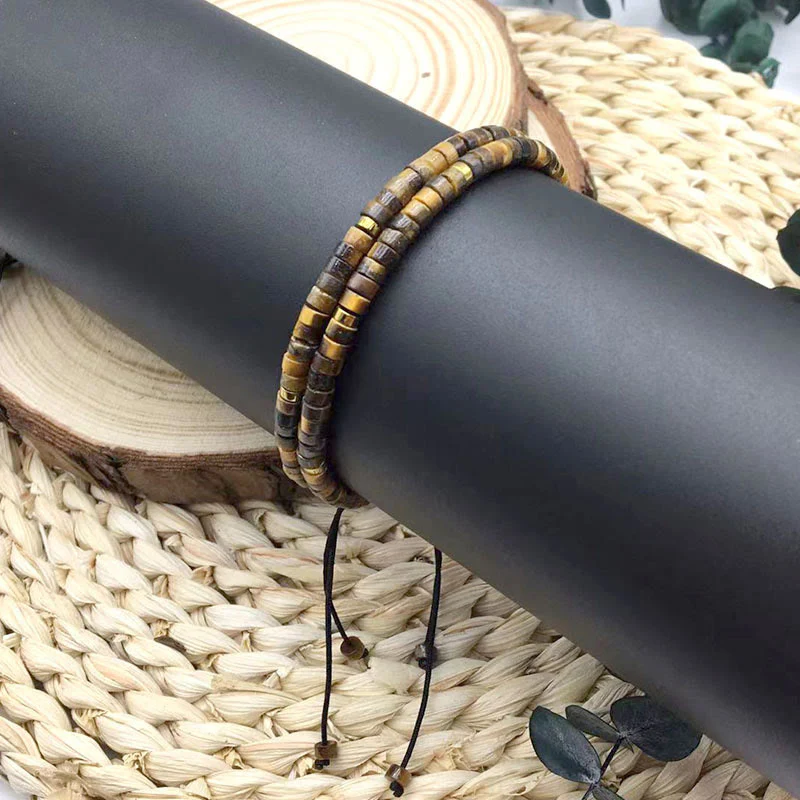 Buddha Stones Natural Tiger Eye Spacer Bead Courage Bracelet