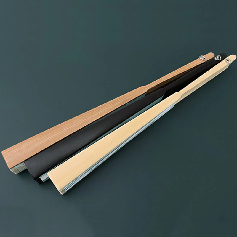 Buddha Stones Retro Lotus Flower Leaf Mountain Lake Handheld Folding Fan With Bamboo Frames