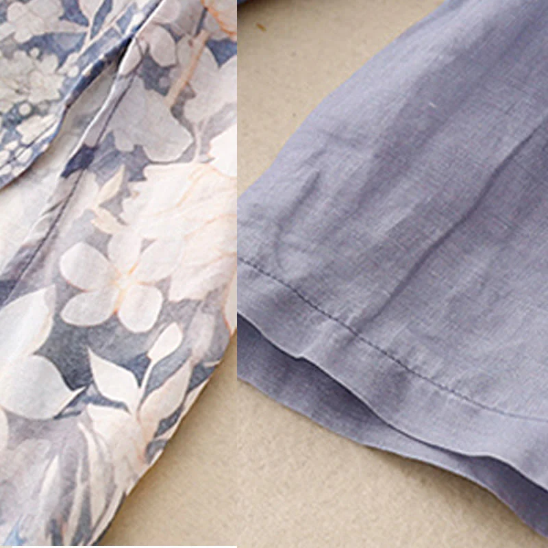 Buddha Stones White Flowers Crew Neck Cotton Half Sleeve Women's Shirt