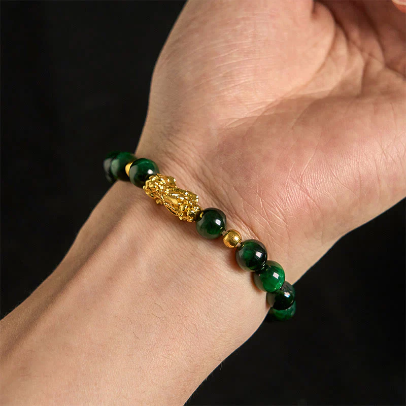 Buddha Stones Various Color Tiger Eye Beads Pixiu Wealth Courage Bracelet