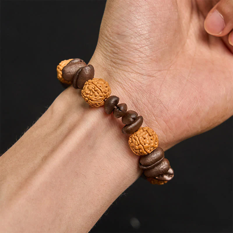 Buddha Stones Handmade Natural Coffee Beans Bodhi Seed Luck Bracelet