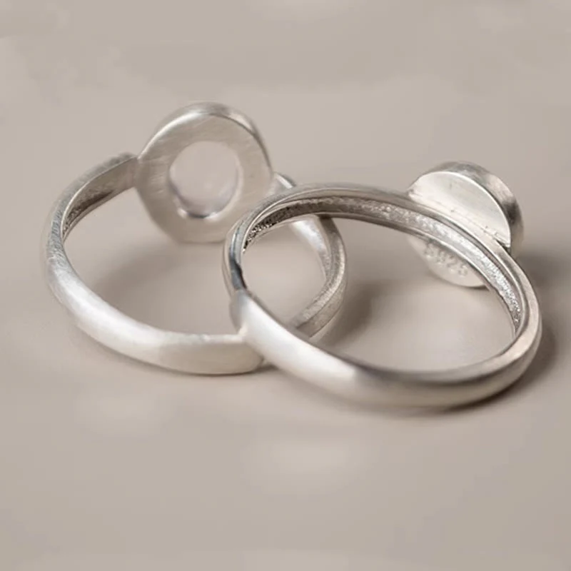 Buddha Stones Natural 925 Sterling Silver Pink Crystal Adjustable Warmth Ring