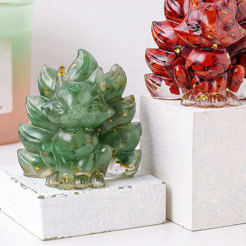 Buddha Stones Small Various Stone Strawberry Quartz Amethyst Green Aventurine Nine Tailed Fox Healing Home Decoration