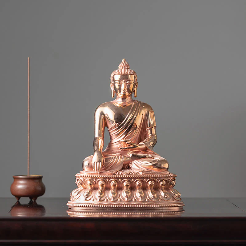 Buddha Stones Gautama Shakyamuni Buddha Figurine Serenity Copper Statue Home Decoration