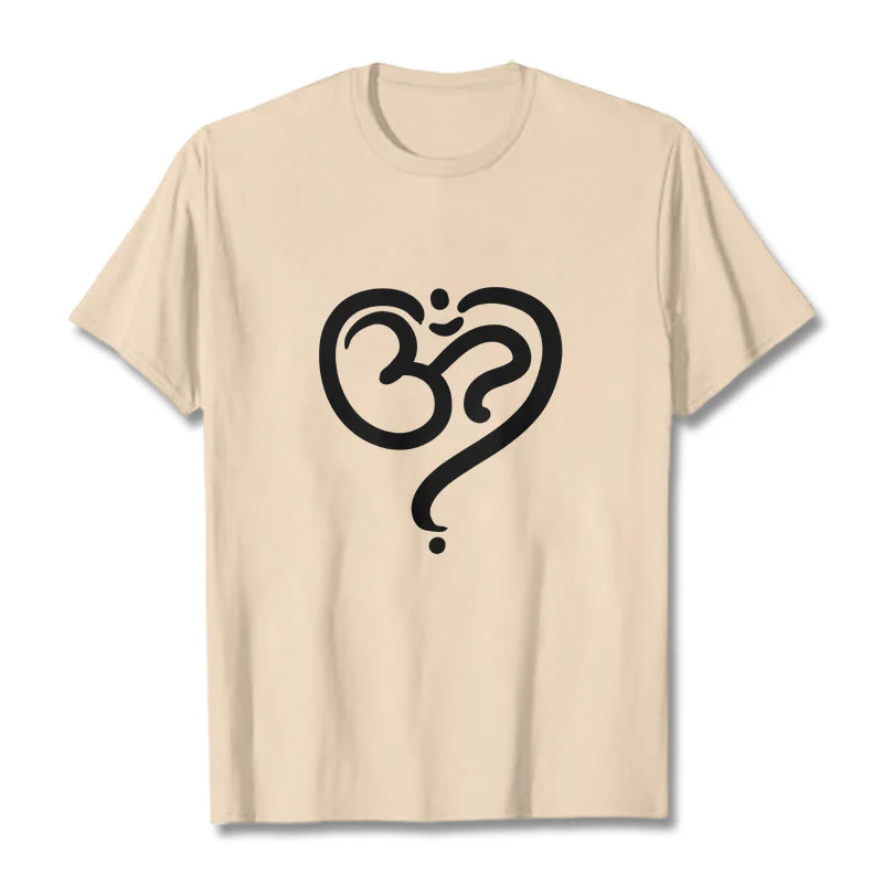 Buddha Stones Love Heart OM Symbol Design Tee T-shirt