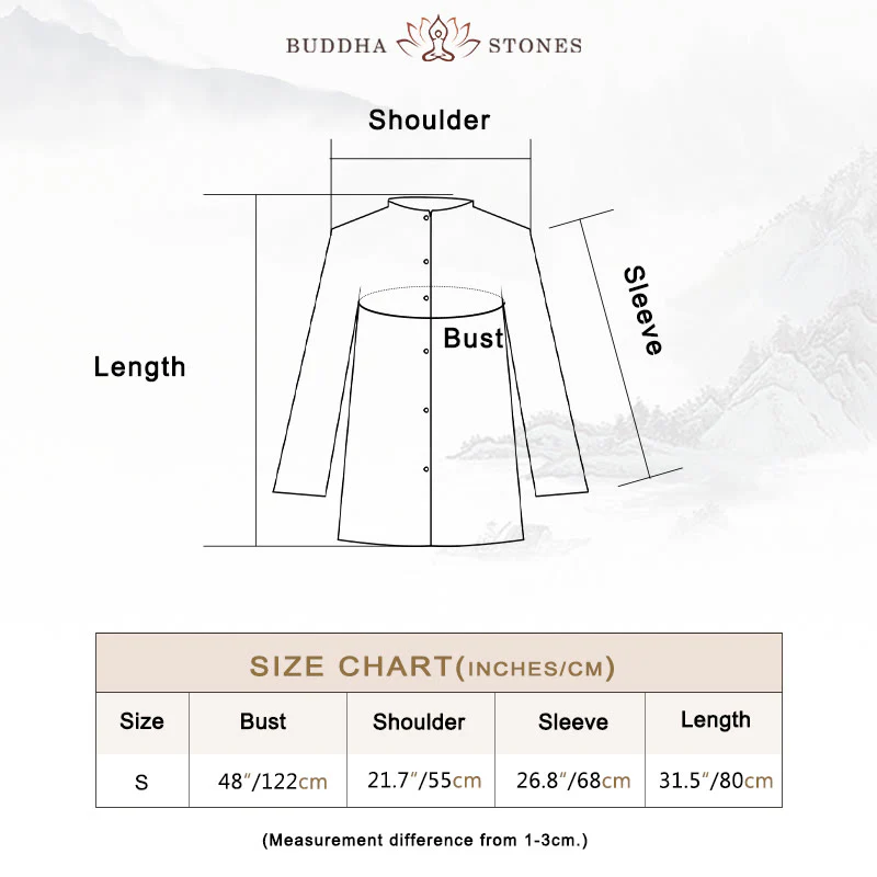 Buddha Stones Plain Long Sleeve Coat Jacket Top Wide Leg Pants Zen Tai Chi Yoga Meditation Clothing