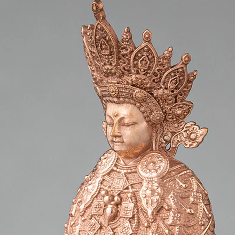 Buddha Stones Shakyamuni Figurine Compassion Handmade Copper Statue Decoration