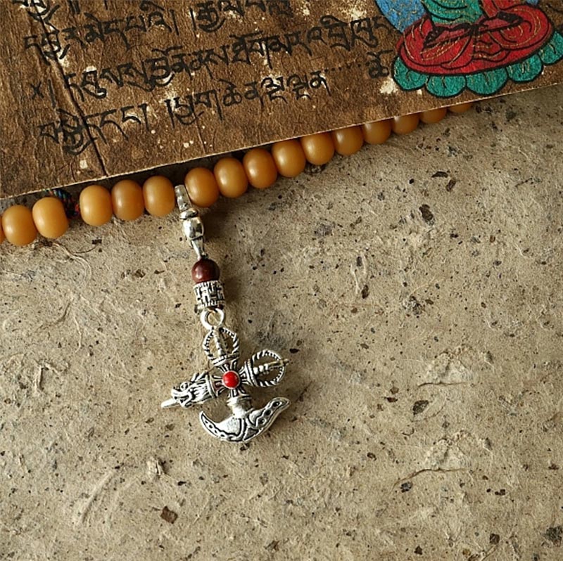 Buddha Stones Tibet 108 Mala Beads Bodhi Seed Bagua Vajra Wealth Bracelet